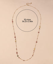 Sautoir en Acier Inoxydable Doré avec Perles Cristal 25CA005