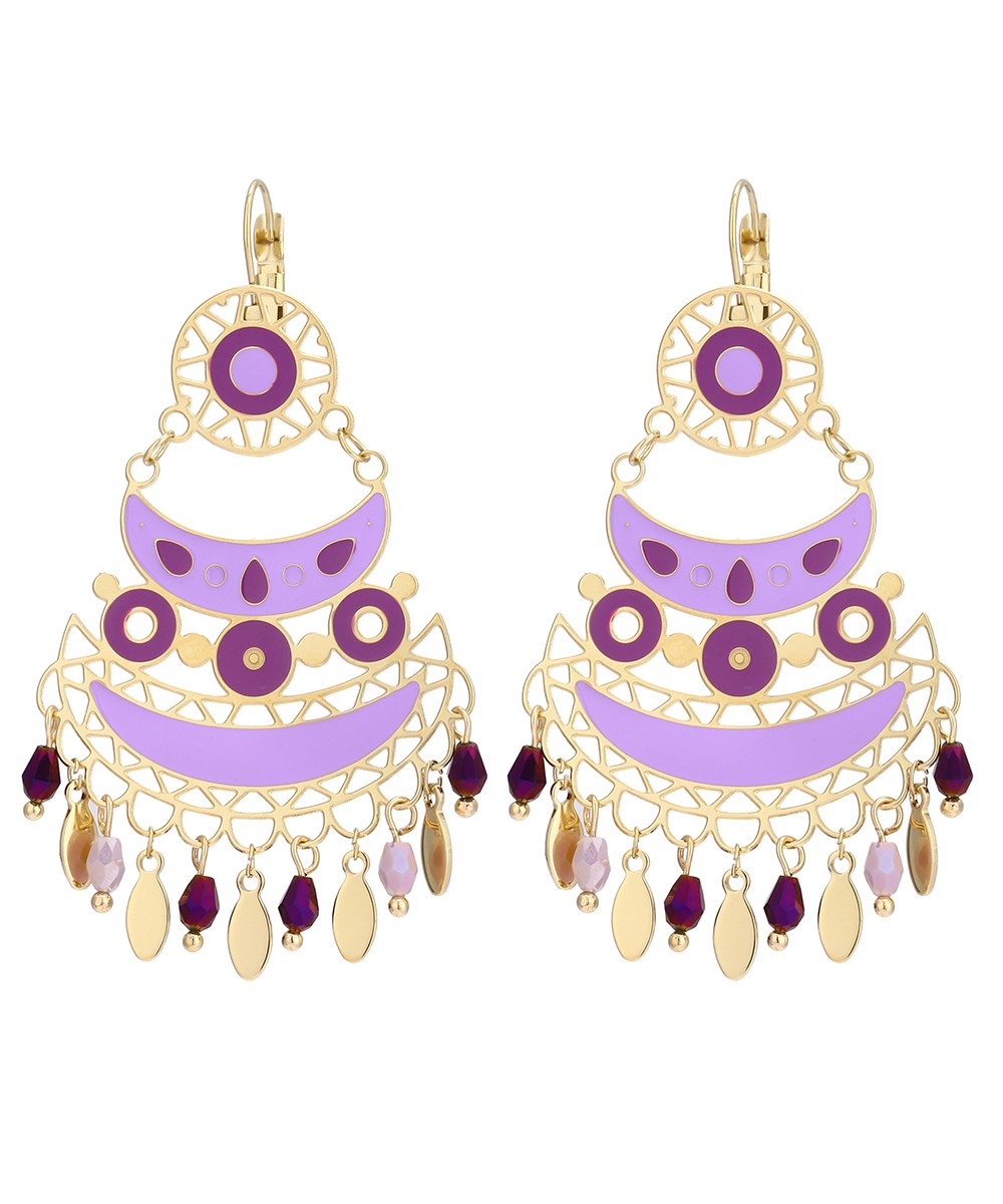 Boucles d'oreilles Longues Dormeuse Acier 22PEBOA003