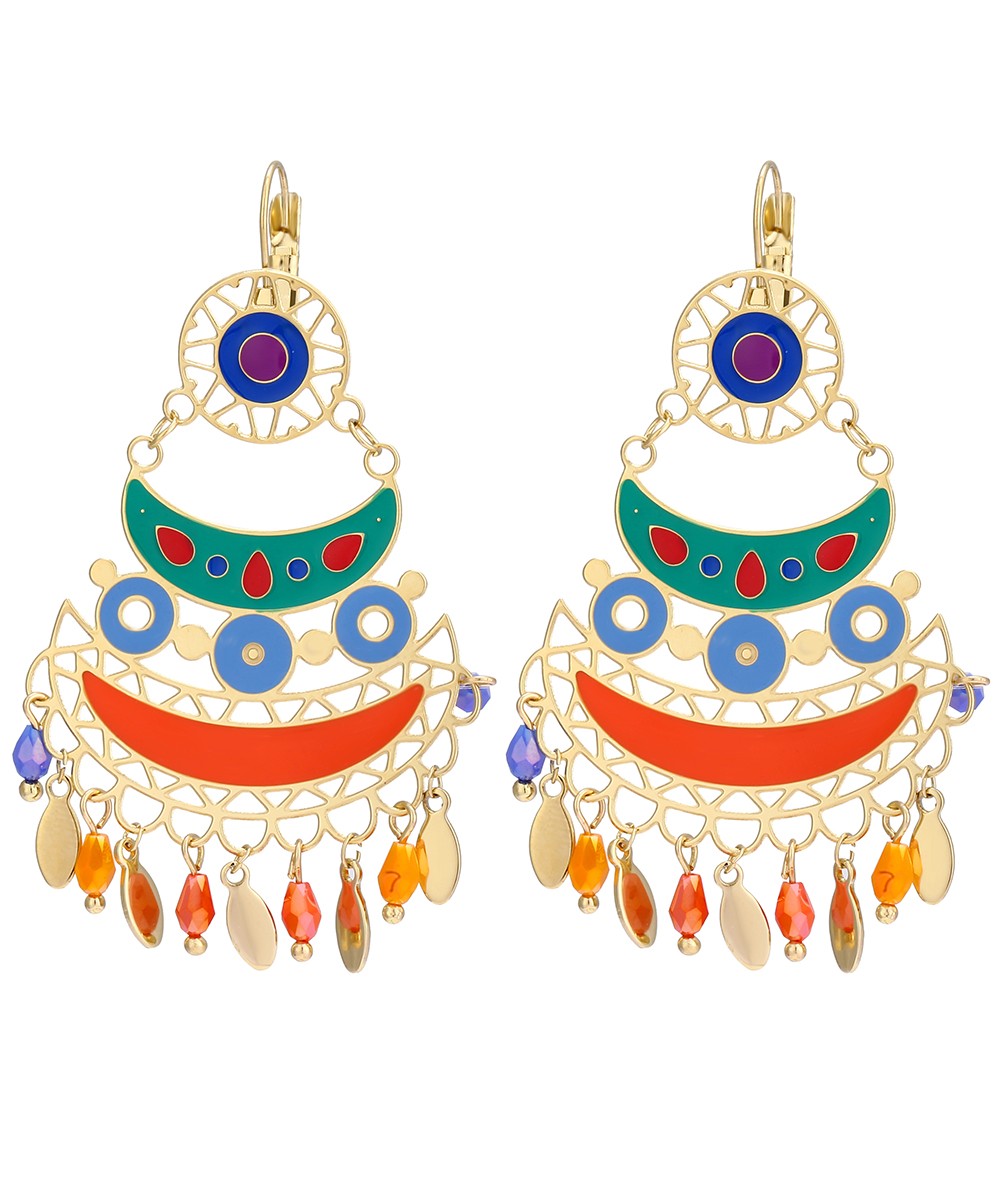 Boucles d'oreilles Longues Dormeuse Acier 22PEBOA003