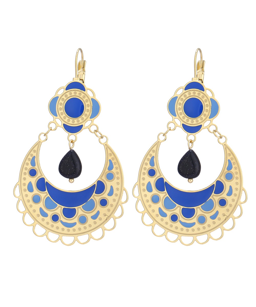 Boucles d'oreilles Longues Dormeuse Acier 22PEBOA004