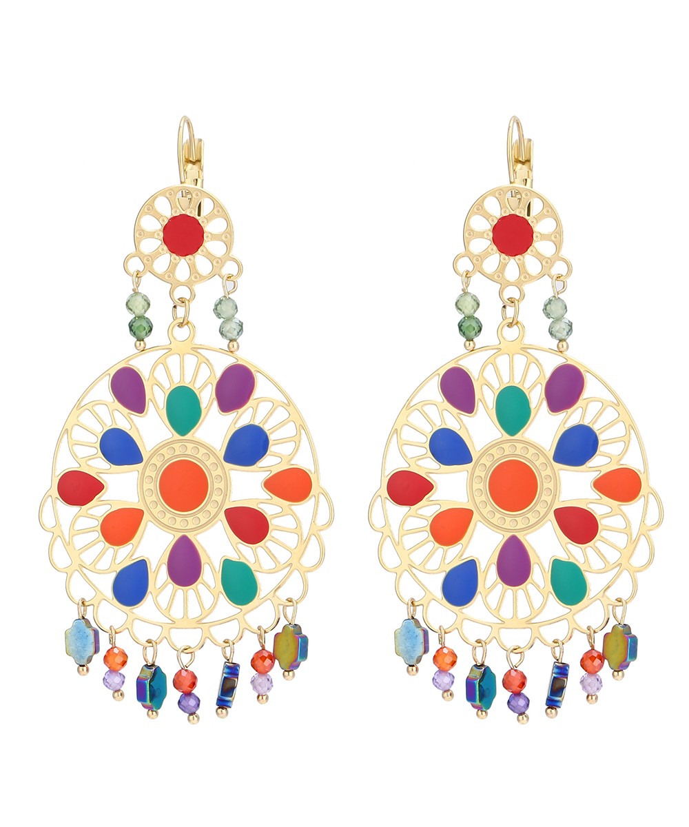 Boucles d'oreilles Longues Dormeuse Acier 22PEBOA006