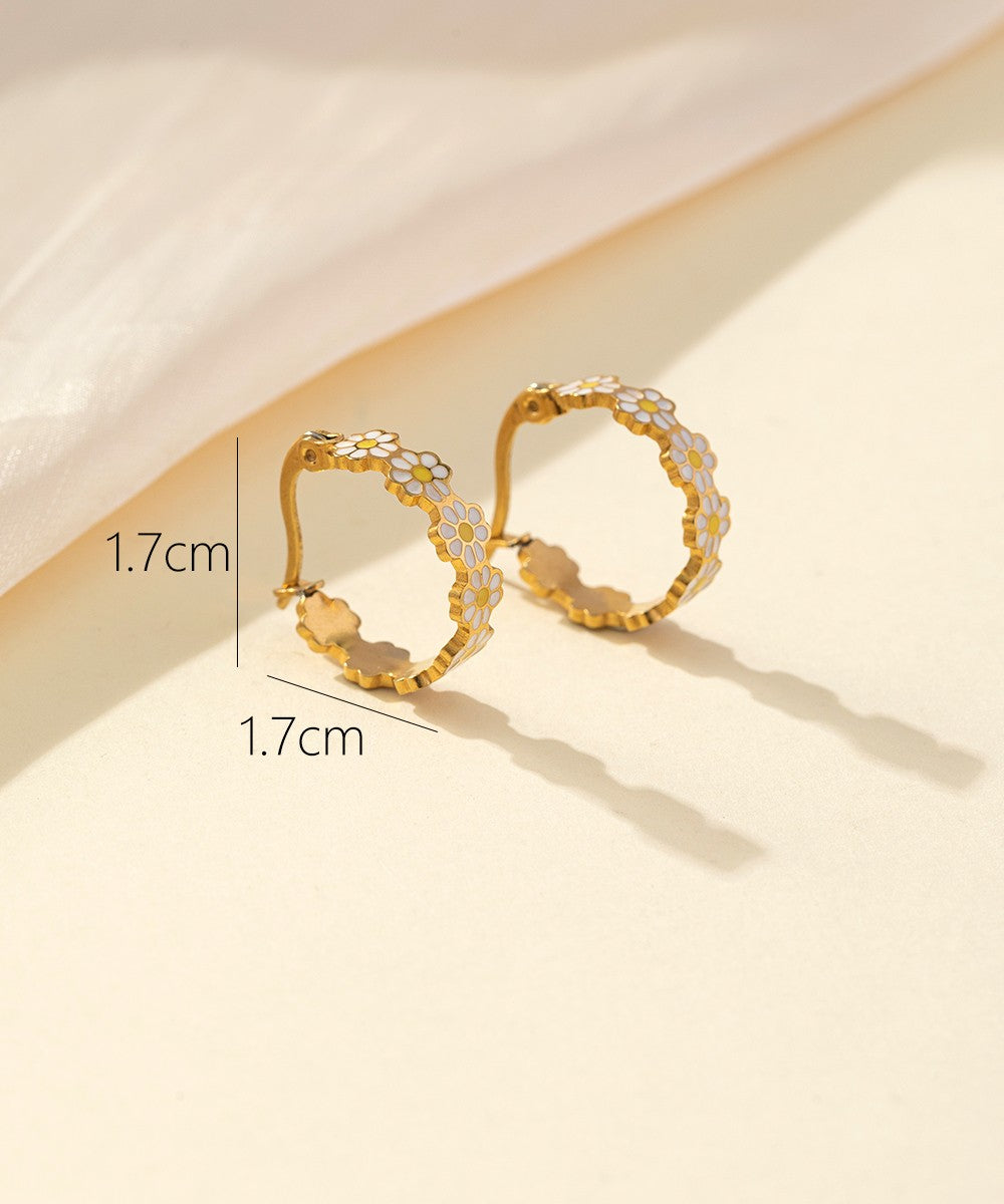 Boucles d'oreilles Créoles  Acier 24BOA033d