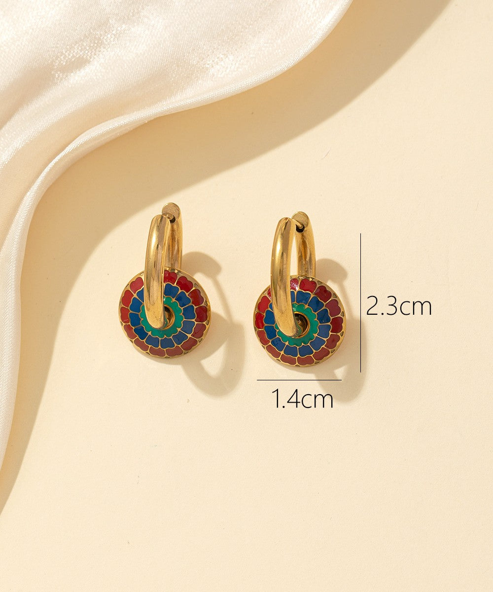 Boucles d'oreilles Créoles  Acier 24BOA034d