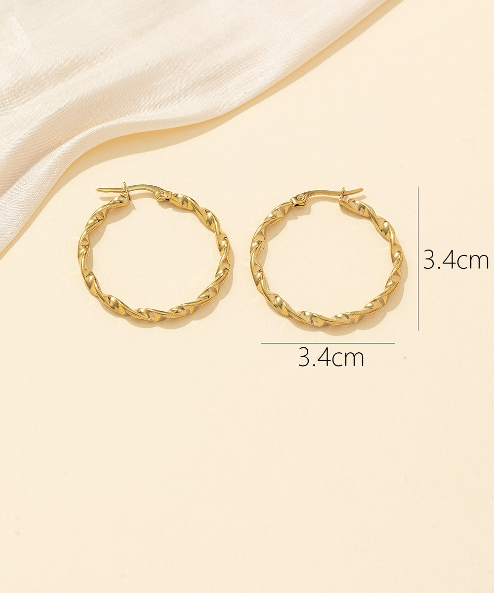 Boucles d'oreilles Créoles  Acier 24BOA037d