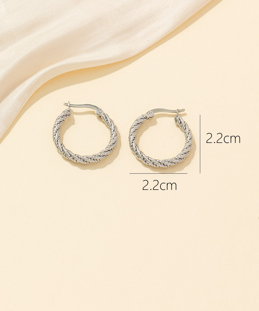 Boucles d'oreilles Créoles  Acier 24BOA038a