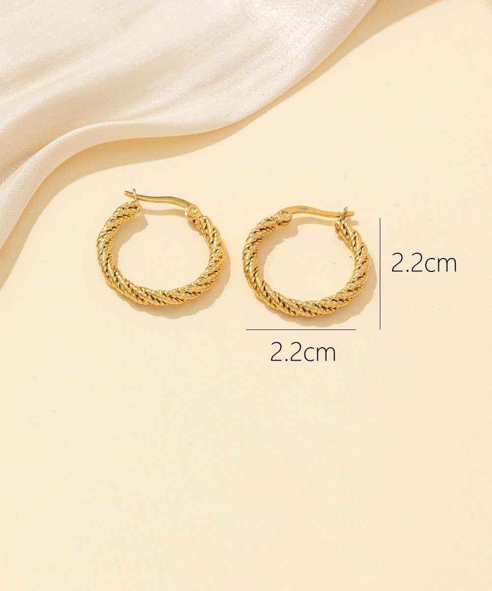 Boucles d'oreilles Créoles  Acier 24BOA038d