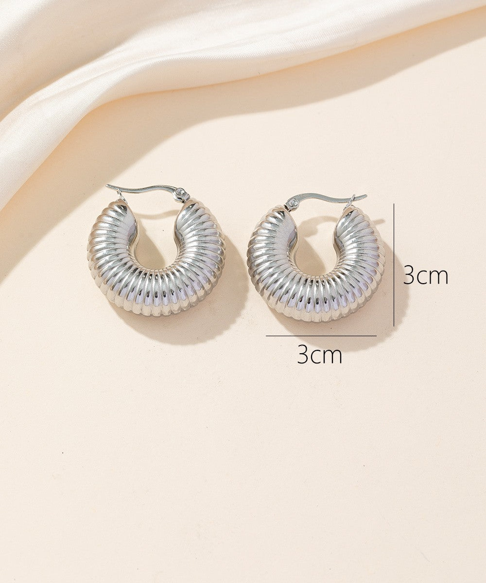 Boucles d'oreilles Créoles  Acier 24BOA054