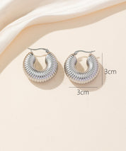 Boucles d'oreilles Créoles  Acier 24BOA054