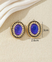 Boucles d’oreilles ovales ornées de strass - 27AHBOL037