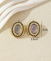 Boucles d’oreilles ovales ornées de strass - 27AHBOL037