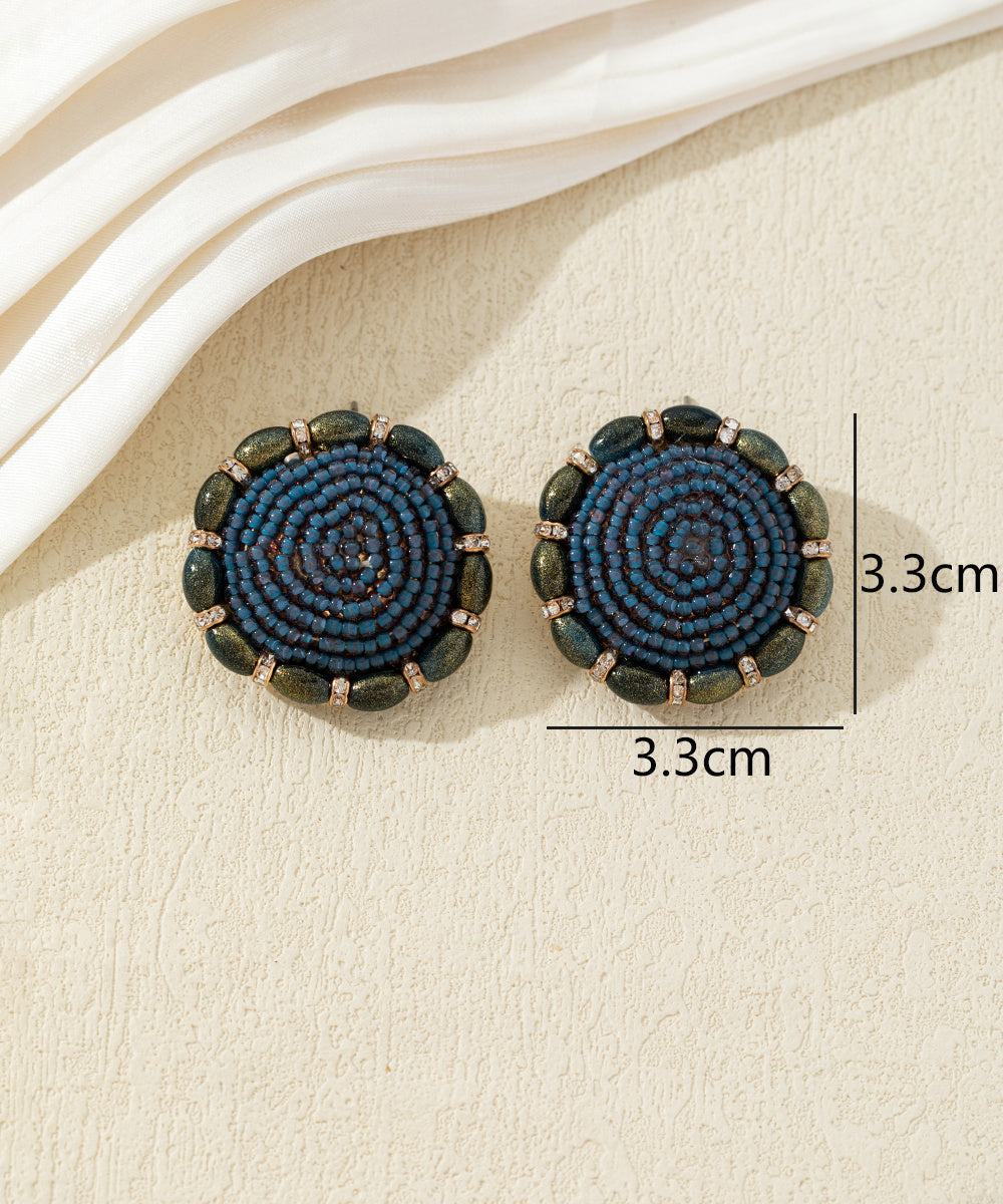 Boucles d’oreilles rondes ornées de perles – 17AHBOL041