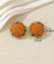 Boucles d’oreilles rondes ornées de perles – 17AHBOL041