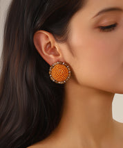 Boucles d’oreilles rondes ornées de perles – 17AHBOL041