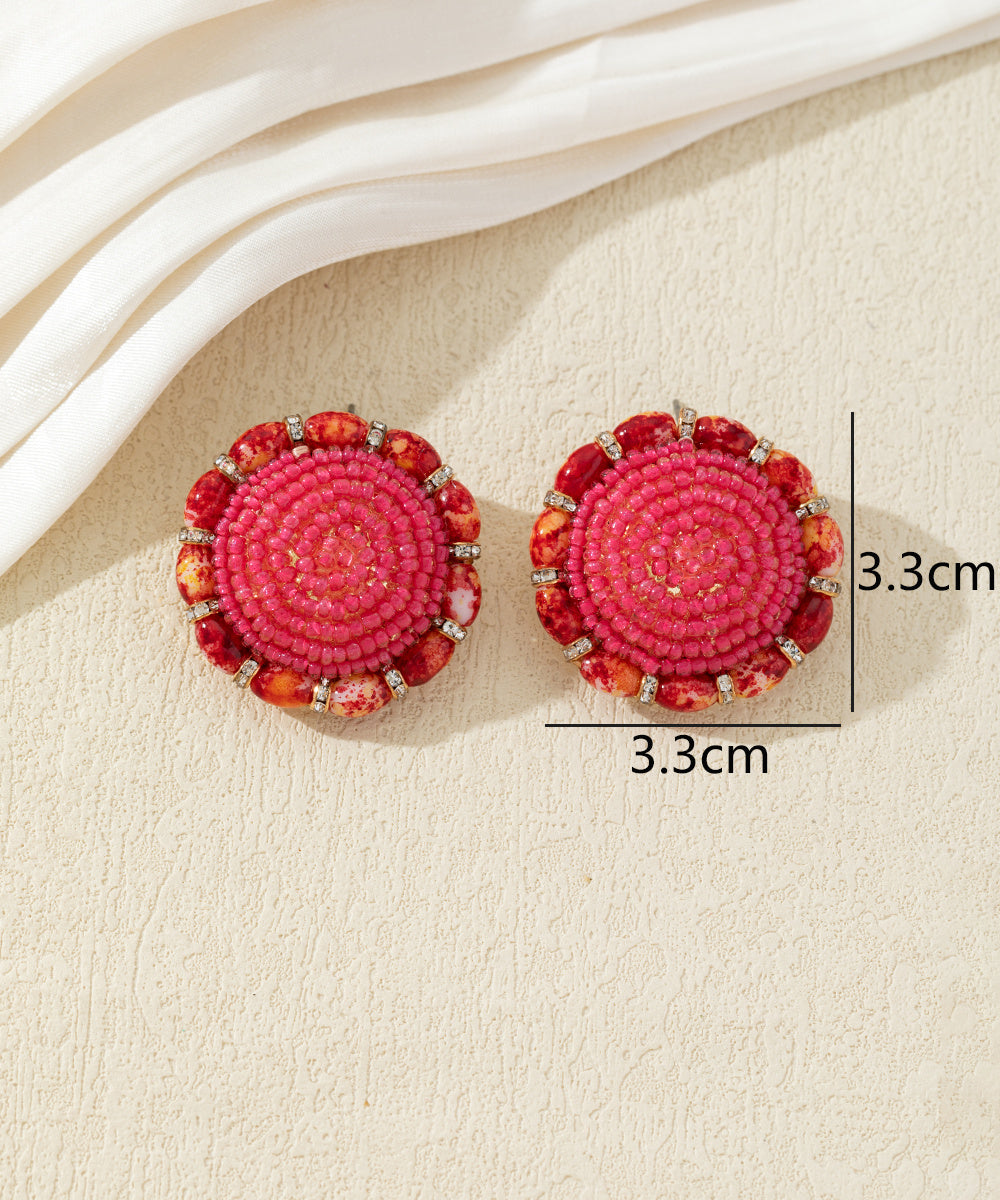 Boucles d’oreilles rondes ornées de perles – 17AHBOL041