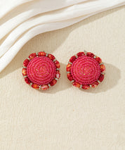 Boucles d’oreilles rondes ornées de perles – 17AHBOL041