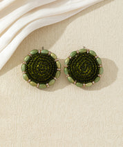 Boucles d’oreilles rondes ornées de perles – 17AHBOL041