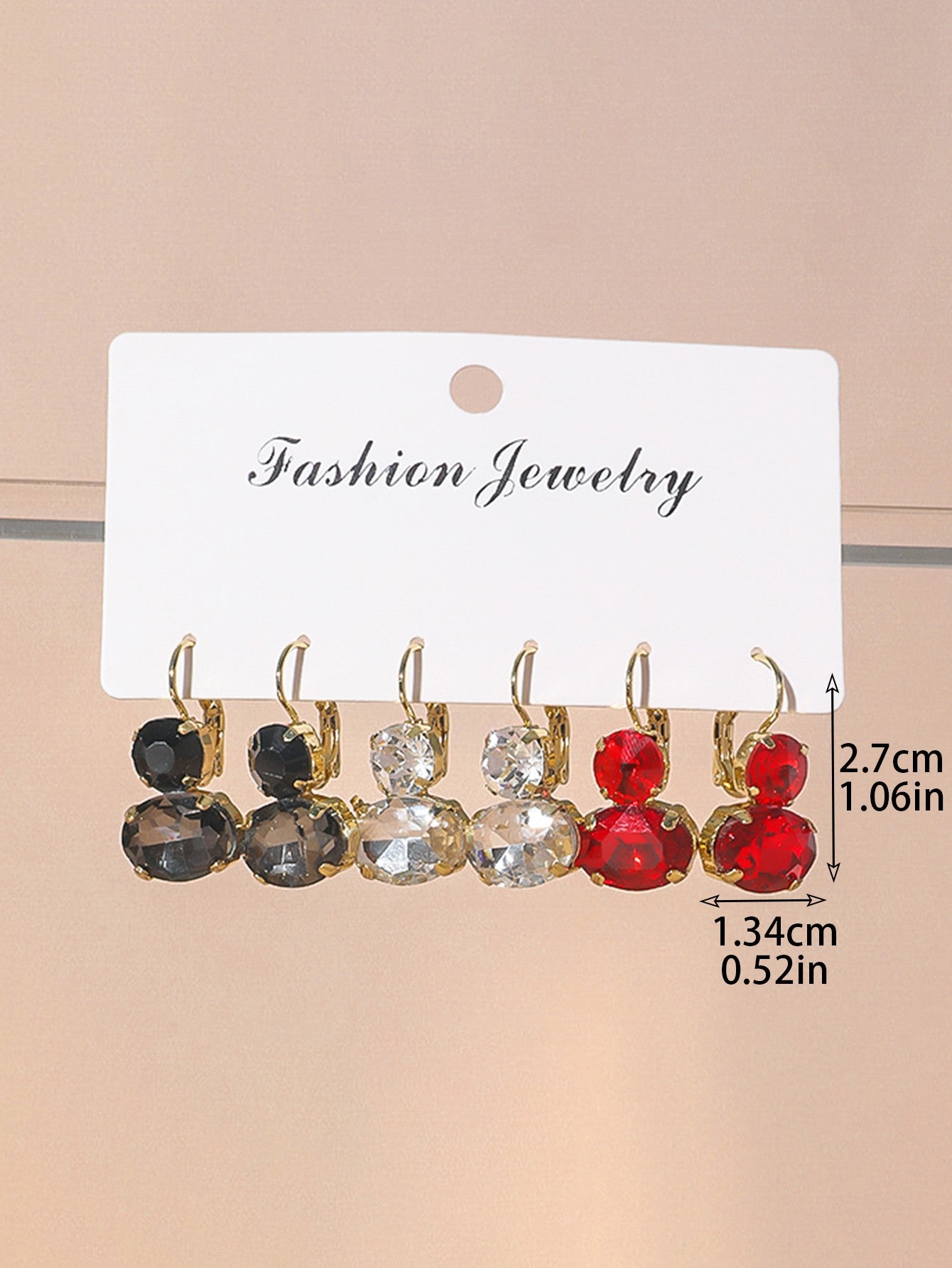 Lot de 3 paires de Bo Dormeuse Strass 25AHBOL038