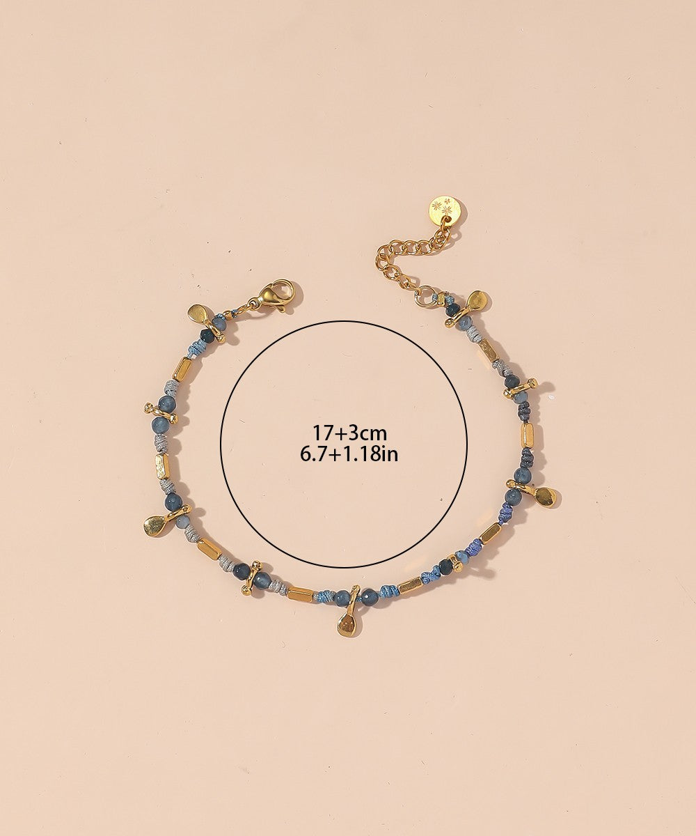 Bracelet cordon acier inoxydable perles cristal 25BRA0011