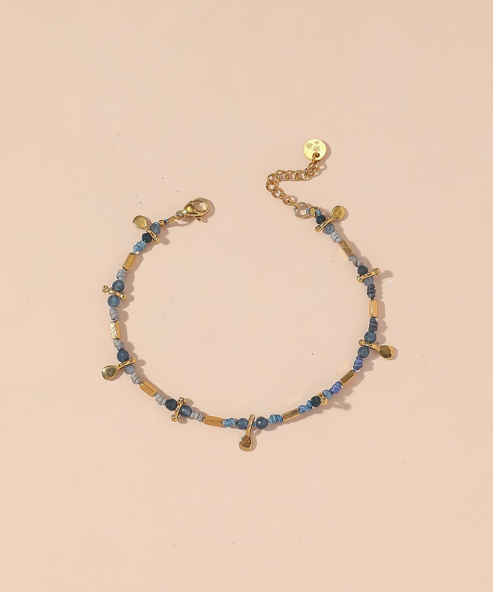 Bracelet cordon acier inoxydable perles cristal 25BRA0011