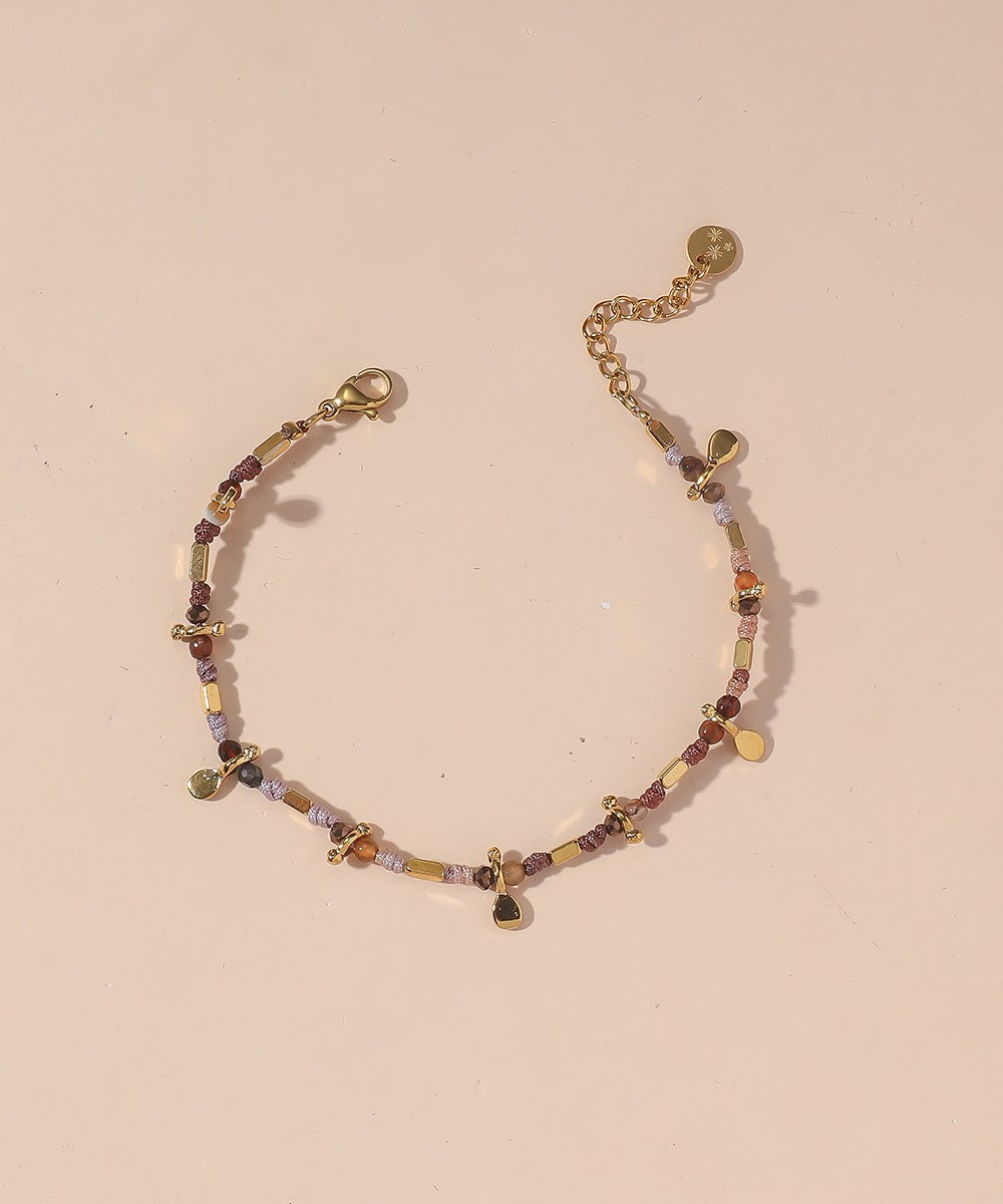 Bracelet cordon acier inoxydable perles cristal 25BRA0011