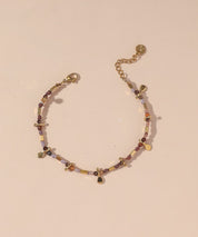 Bracelet cordon acier inoxydable perles cristal 25BRA0011