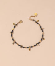 Bracelet cordon acier inoxydable perles cristal 25BRA0011