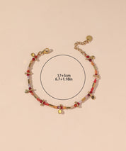 Bracelet cordon acier inoxydable perles cristal 25BRA0011