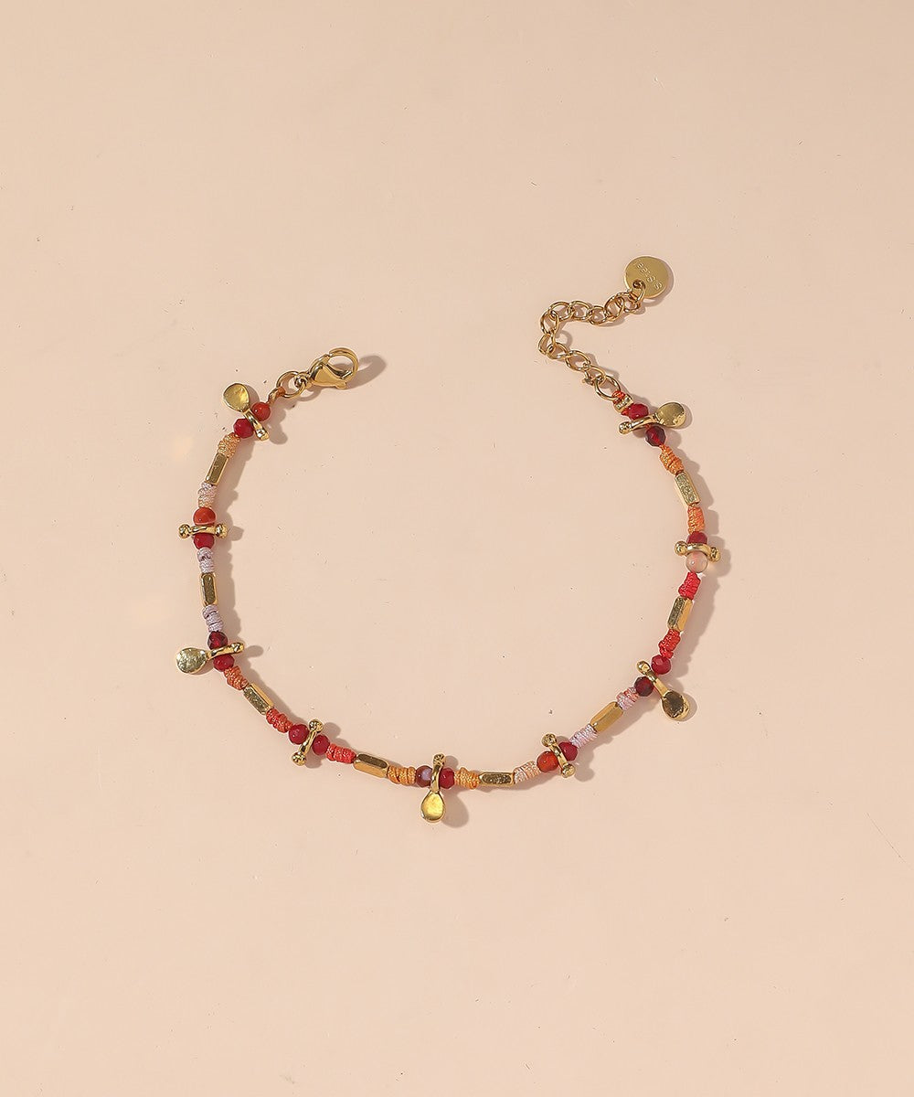 Bracelet cordon acier inoxydable perles cristal 25BRA0011