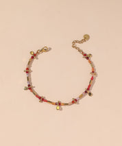 Bracelet cordon acier inoxydable perles cristal 25BRA0011