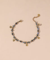 Bracelet cordon acier inoxydable perles cristal 25BRA003