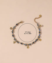 Bracelet cordon acier inoxydable perles cristal 25BRA003