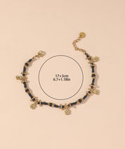 Bracelet cordon acier inoxydable perles cristal 25BRA003