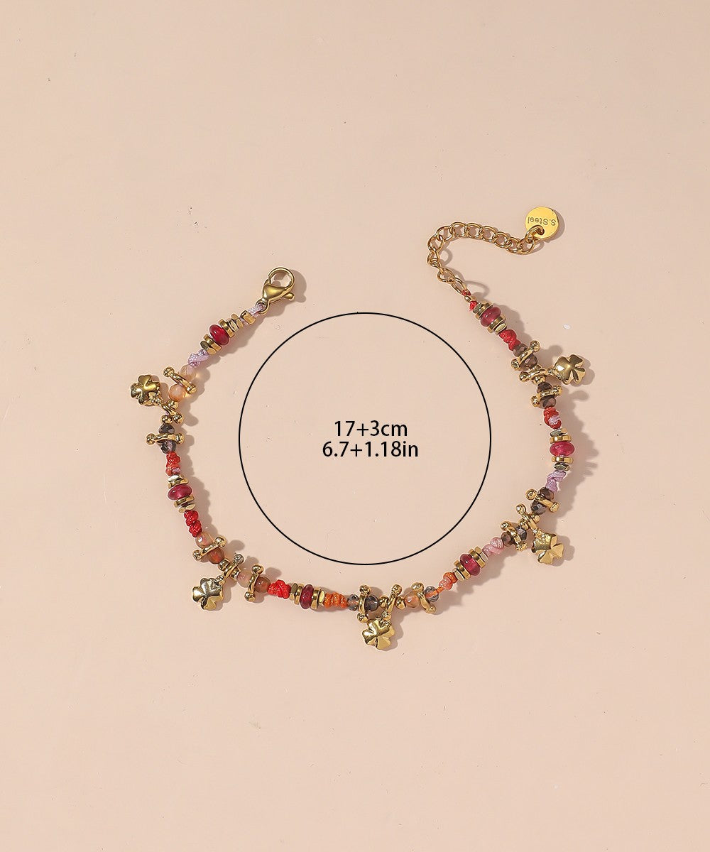 Bracelet cordon acier inoxydable perles cristal 25BRA003
