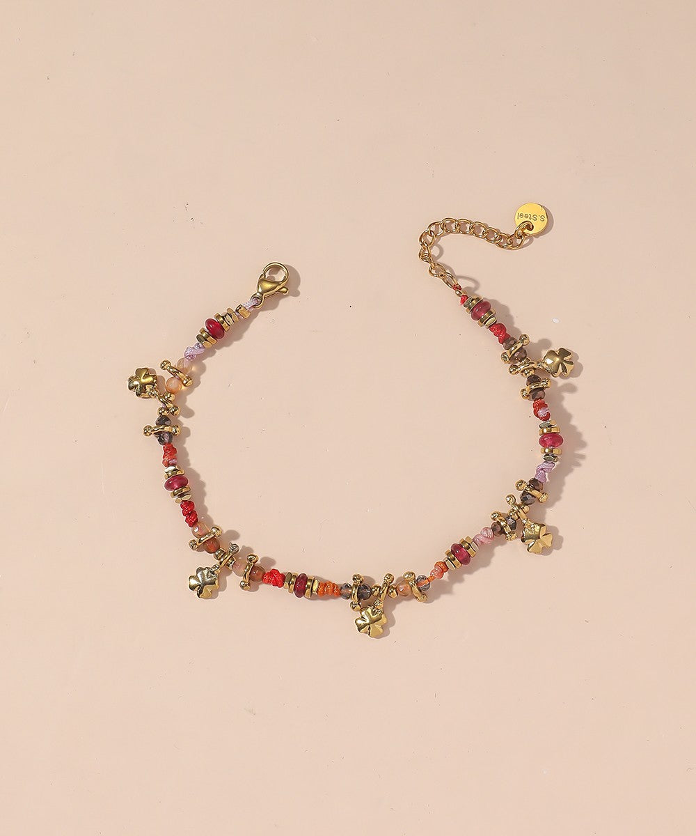 Bracelet cordon acier inoxydable perles cristal 25BRA003
