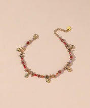 Bracelet cordon acier inoxydable perles cristal 25BRA003
