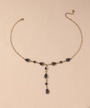 Collier Y en Acier Inoxydable Doré Perles cristal 25CA001