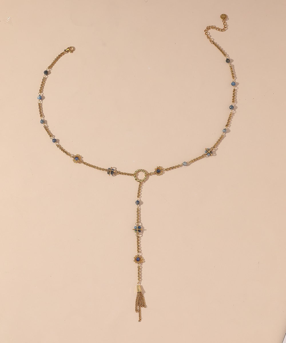 Collier Y en Acier Inoxydable avec pierres 25CA010
