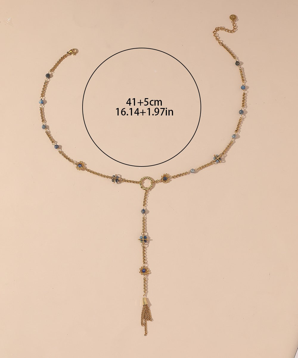 Collier Y en Acier Inoxydable avec pierres 25CA010