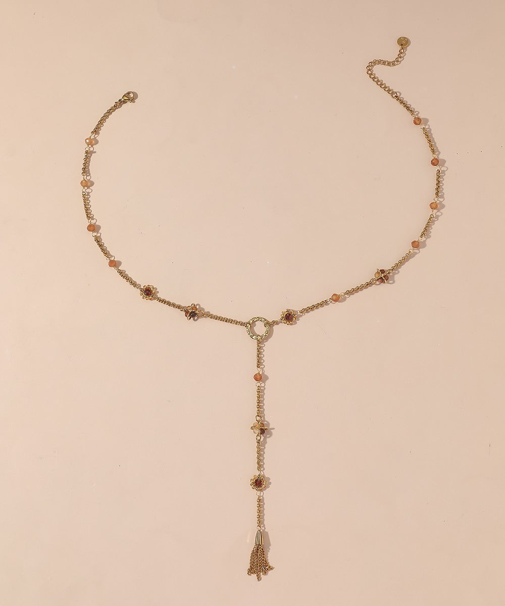 Collier Y en Acier Inoxydable avec pierres 25CA010