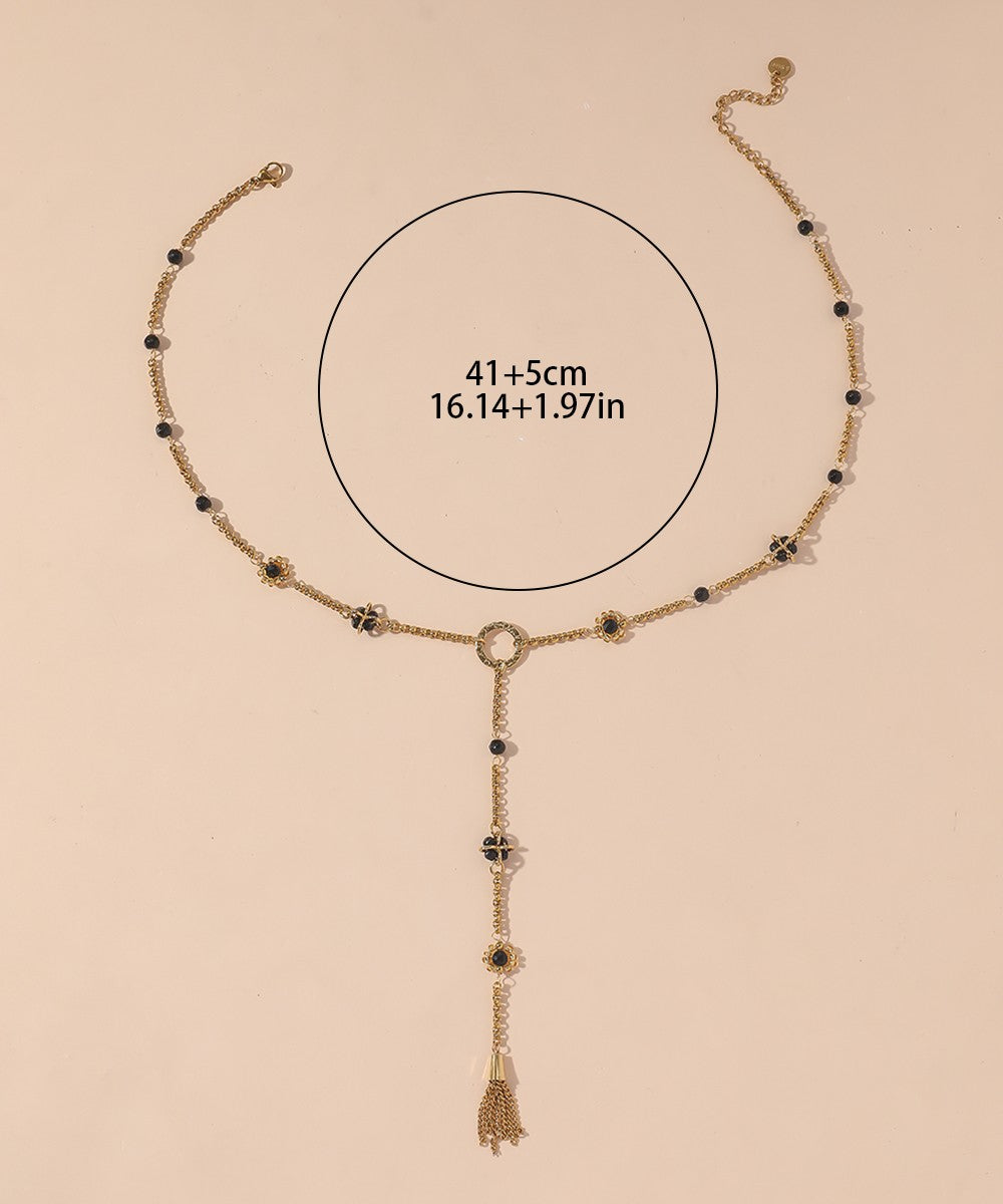 Collier Y en Acier Inoxydable avec pierres 25CA010