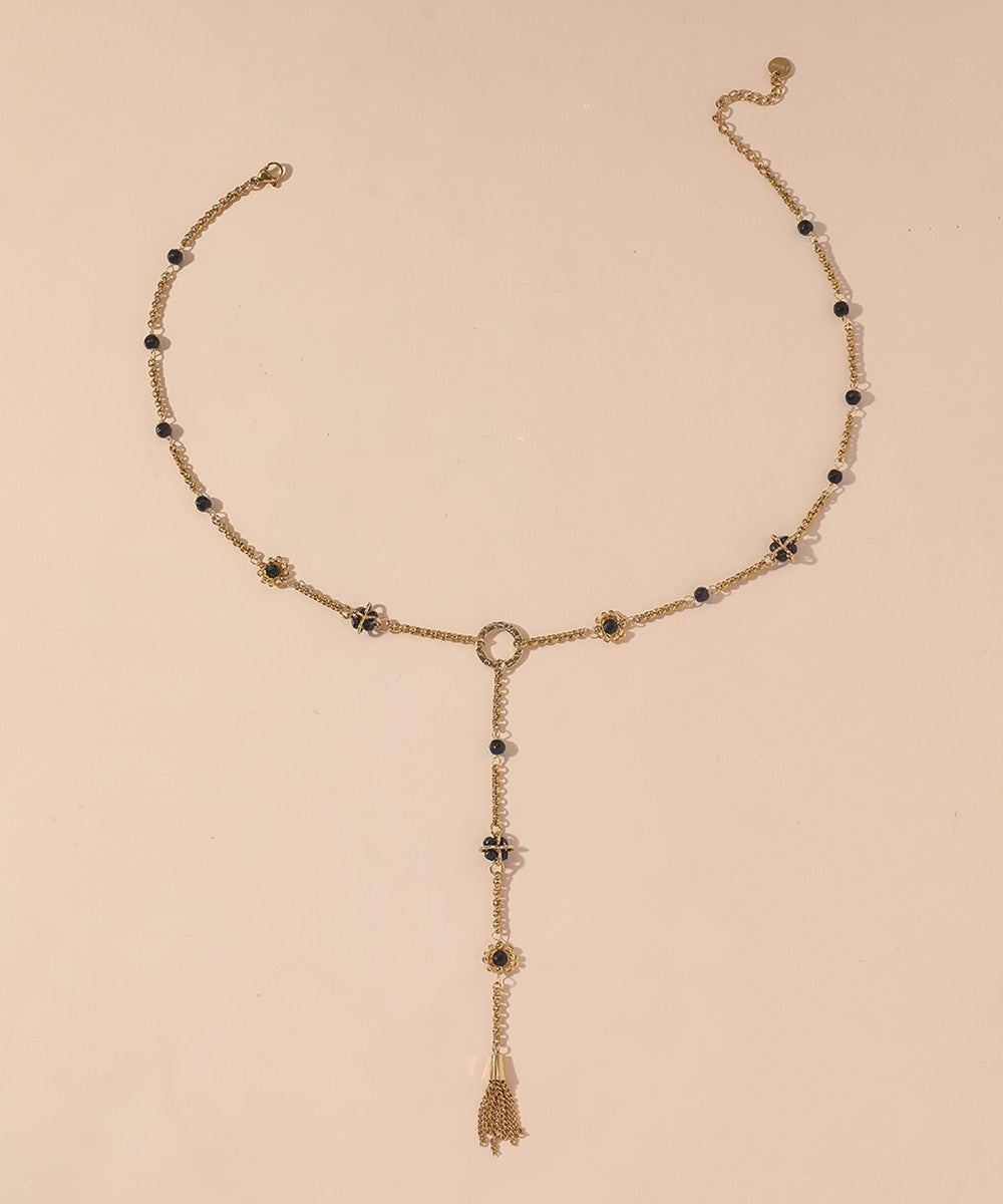 Collier Y en Acier Inoxydable avec pierres 25CA010