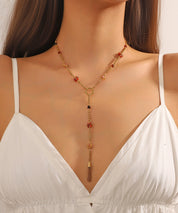 Collier Y en Acier Inoxydable avec pierres 25CA010