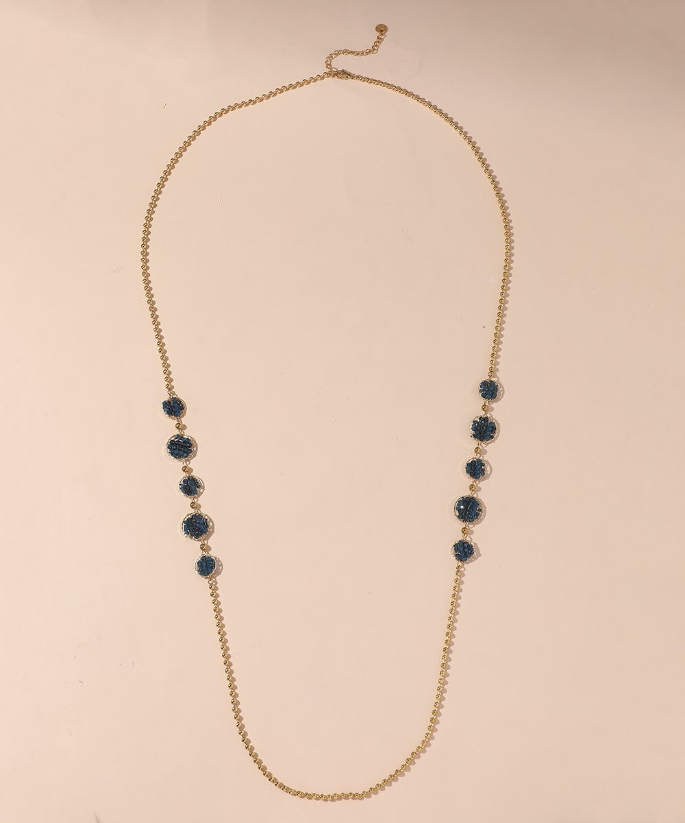 Sautoir en Acier Inoxydable Doré avec Perles Cristal 25CA002