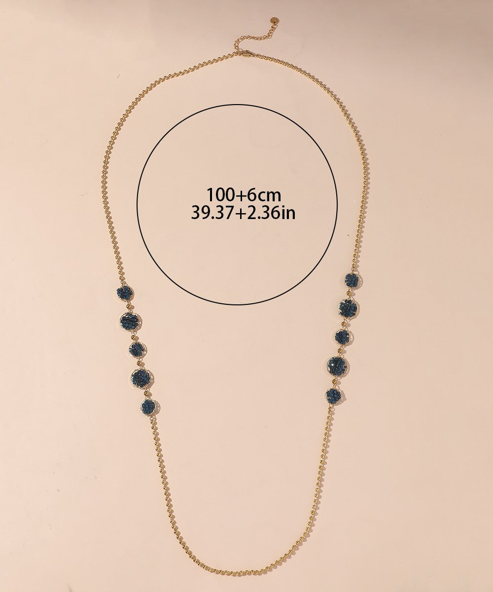 Sautoir en Acier Inoxydable Doré avec Perles Cristal 25CA002