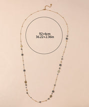 Sautoir en Acier Inoxydable Doré avec Perles Cristal 25CA005