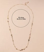Sautoir en Acier Inoxydable Doré avec Perles Cristal 25CA005