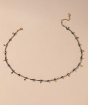 Collier Cordon acier inoxydable perles cristal 25CA003
