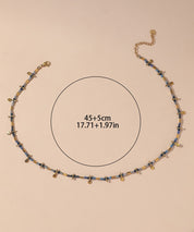 Collier Cordon acier inoxydable perles cristal 25CA003