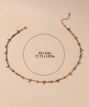 Collier Cordon acier inoxydable perles cristal 25CA003
