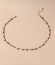 Collier Cordon acier inoxydable perles cristal 25CA003